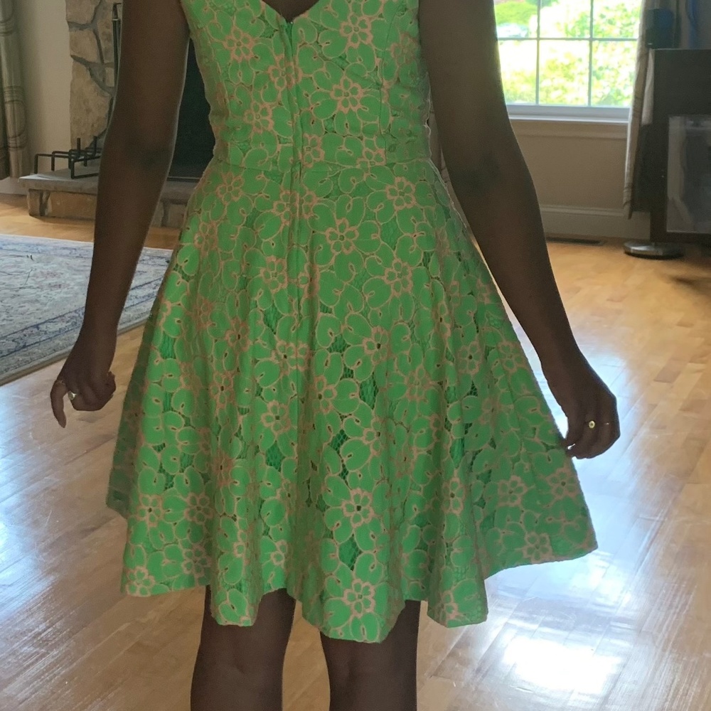 Lilly Pulitzer Freja Green and Pink dress Size 0 - Picture 3 of 3